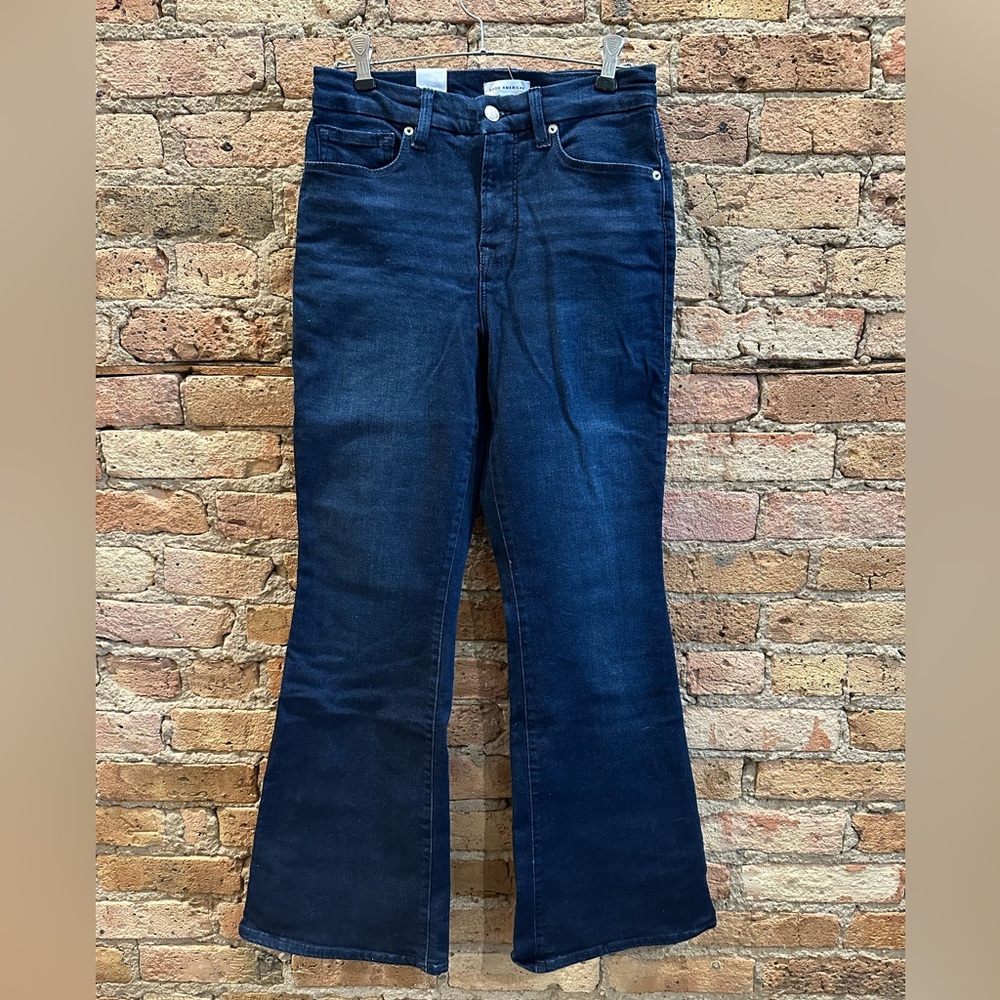 Good American - Good Petite Flare Jeans - Blue224 Color - Size 8/29 Petite